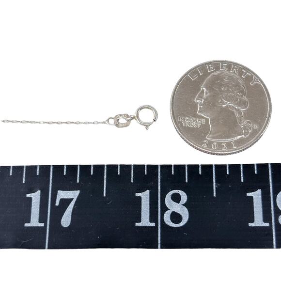 Cable Link Chain Necklace | Italian Vintage Sterling Silver 925 | 18" - Picture 3 of 4